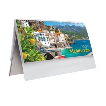 T054 Mediterrán álló asztali naptár, papír táblás, , külső