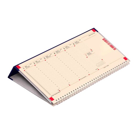 C050 jegyzettömbös fekvő asztali naptár, kék, külső