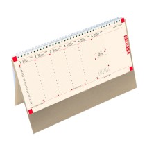 C051 Jegyzettömbös álló asztali naptár, bézs, külső