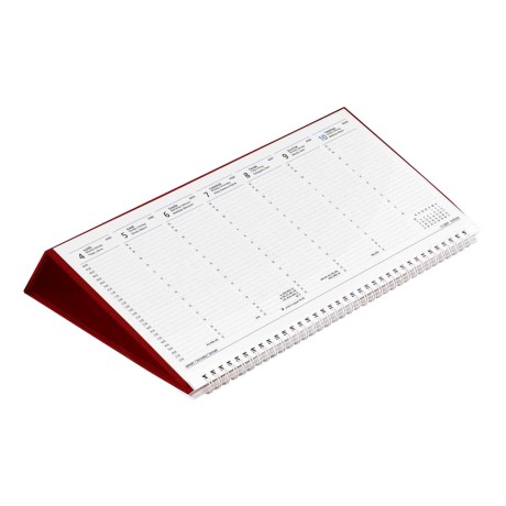 T050 Fekvő asztali naptár, bordó, külső